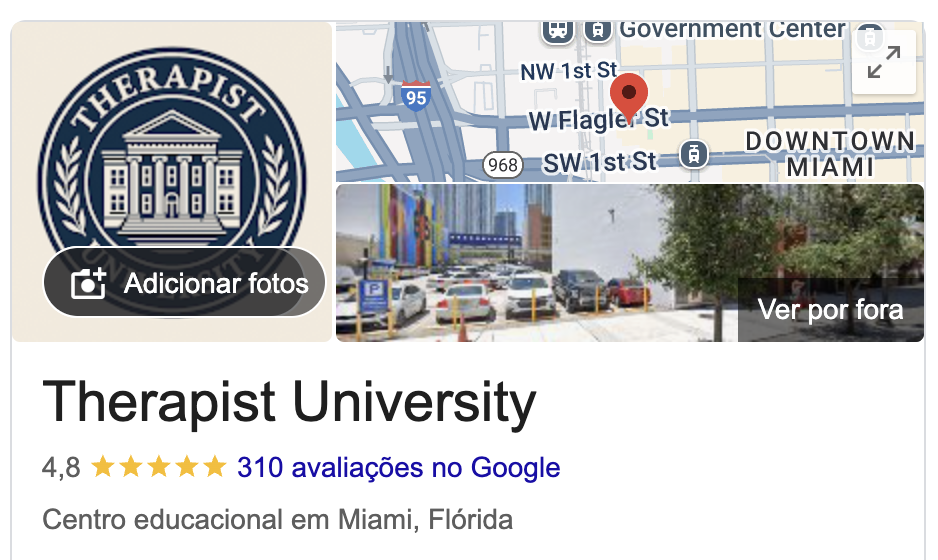 Therapist University - 4.8 estrelas no Google com 310 avaliações em Miami, Florida